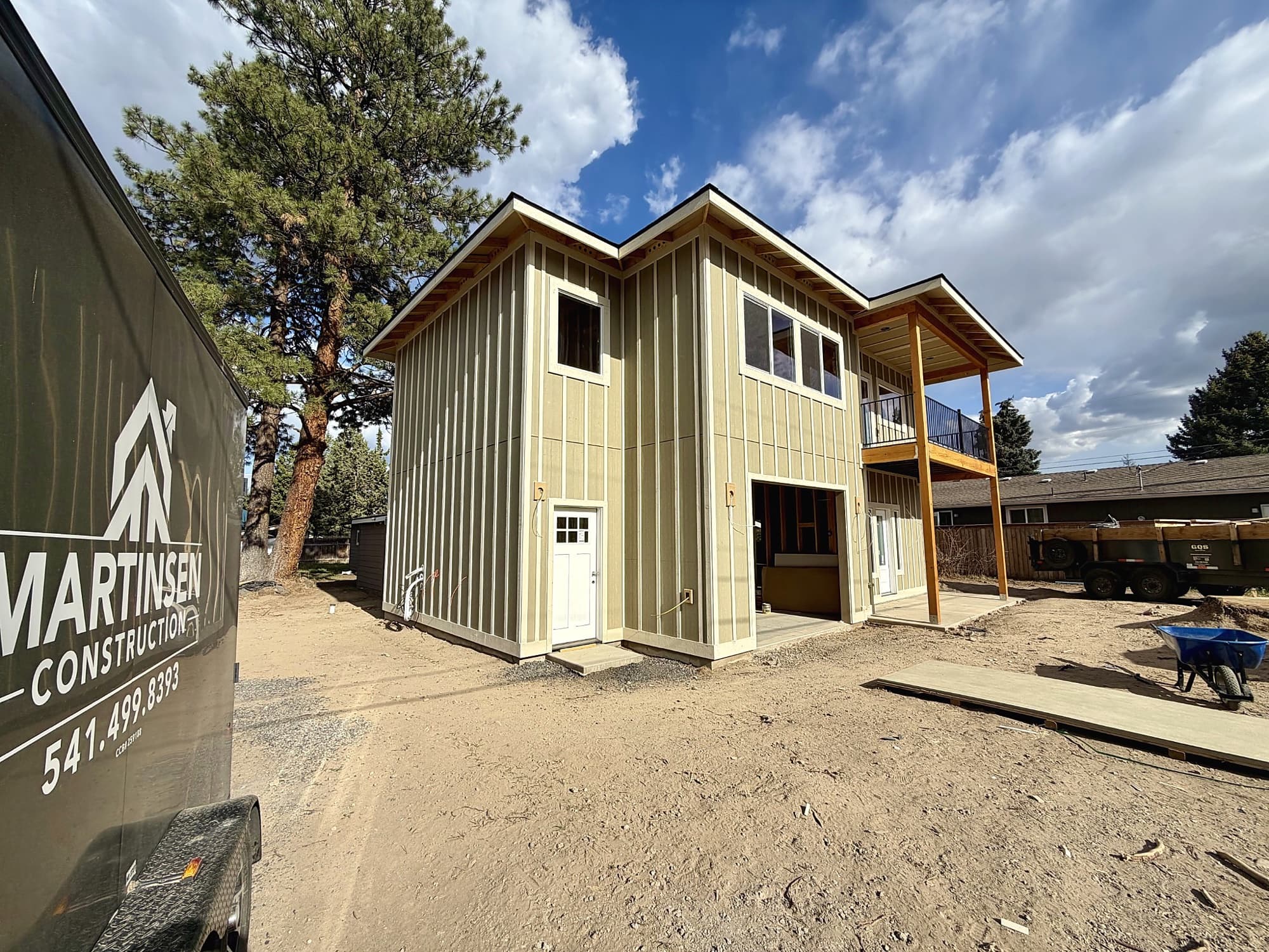 Martinsen Construction, board-and-batten siding on a residential exterior, Central Oregon
