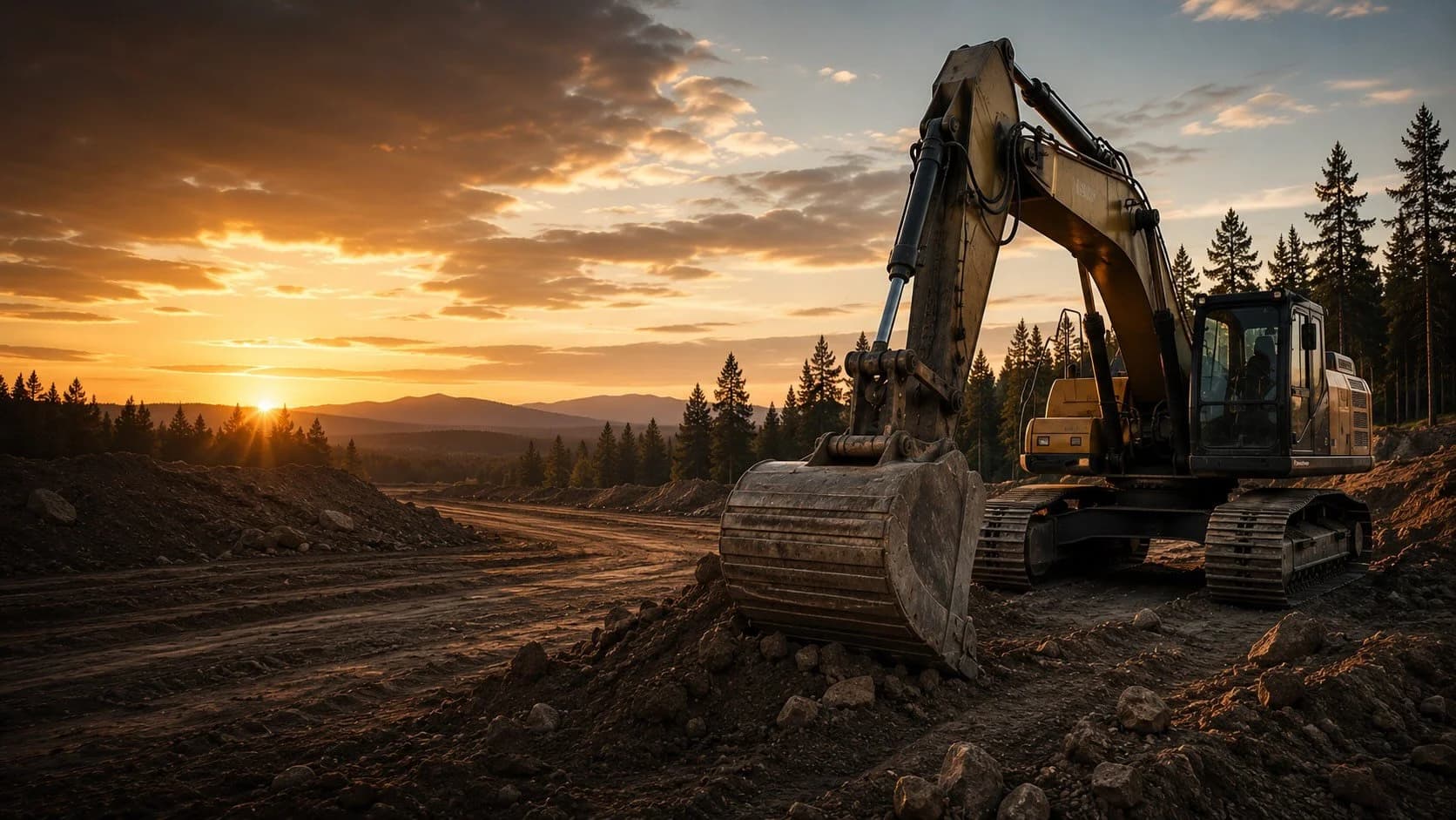 Martinsen Construction — bulldozer at a Central Oregon job site