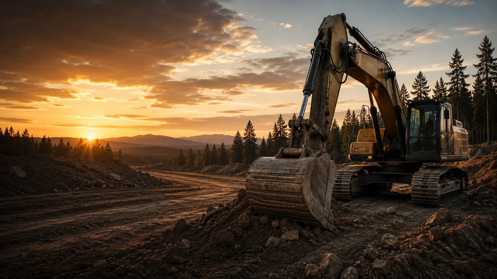 Martinsen Construction, bulldozer at a Central Oregon job site
