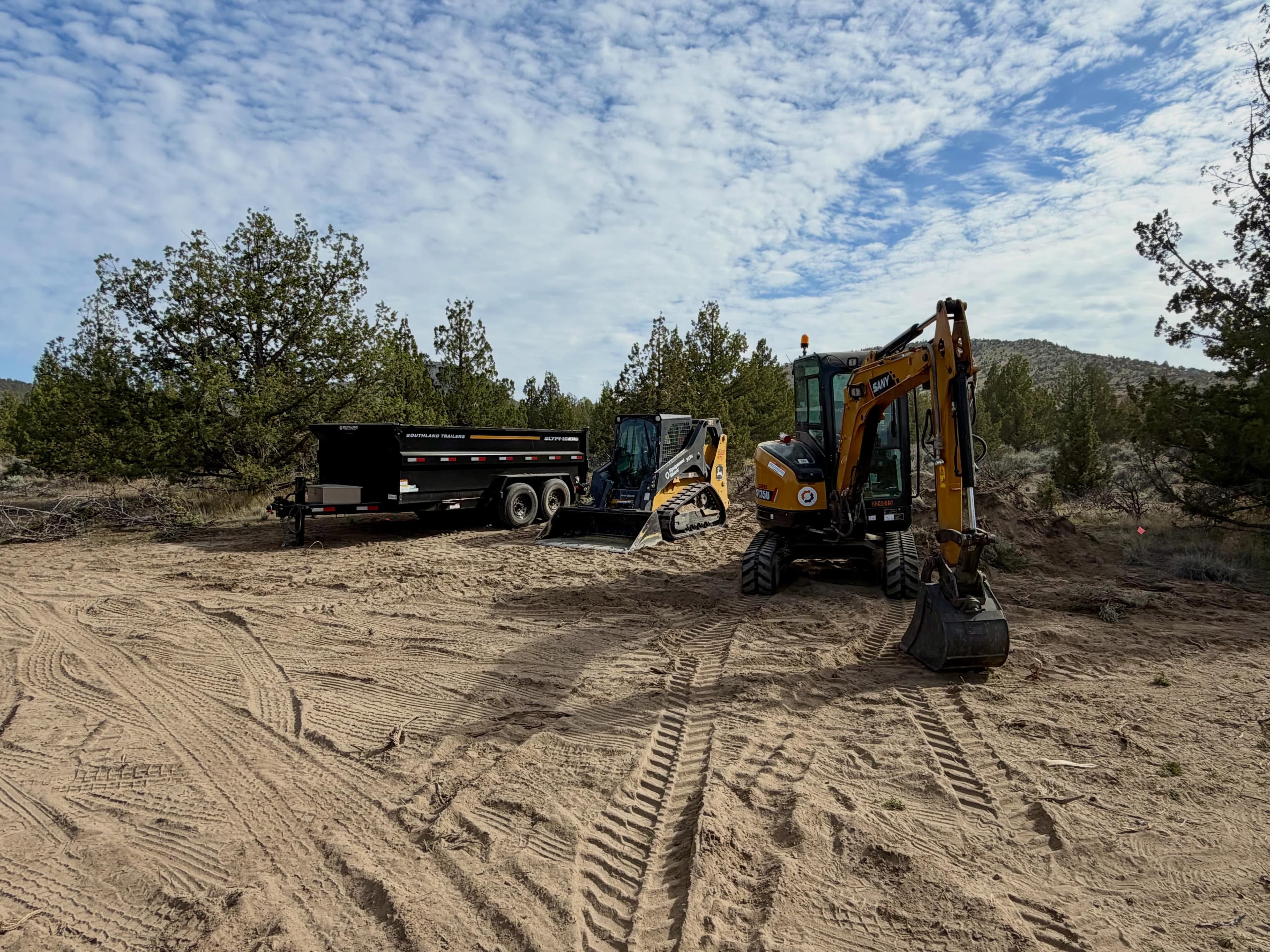 Martinsen Construction — excavation equipment at Central Oregon site