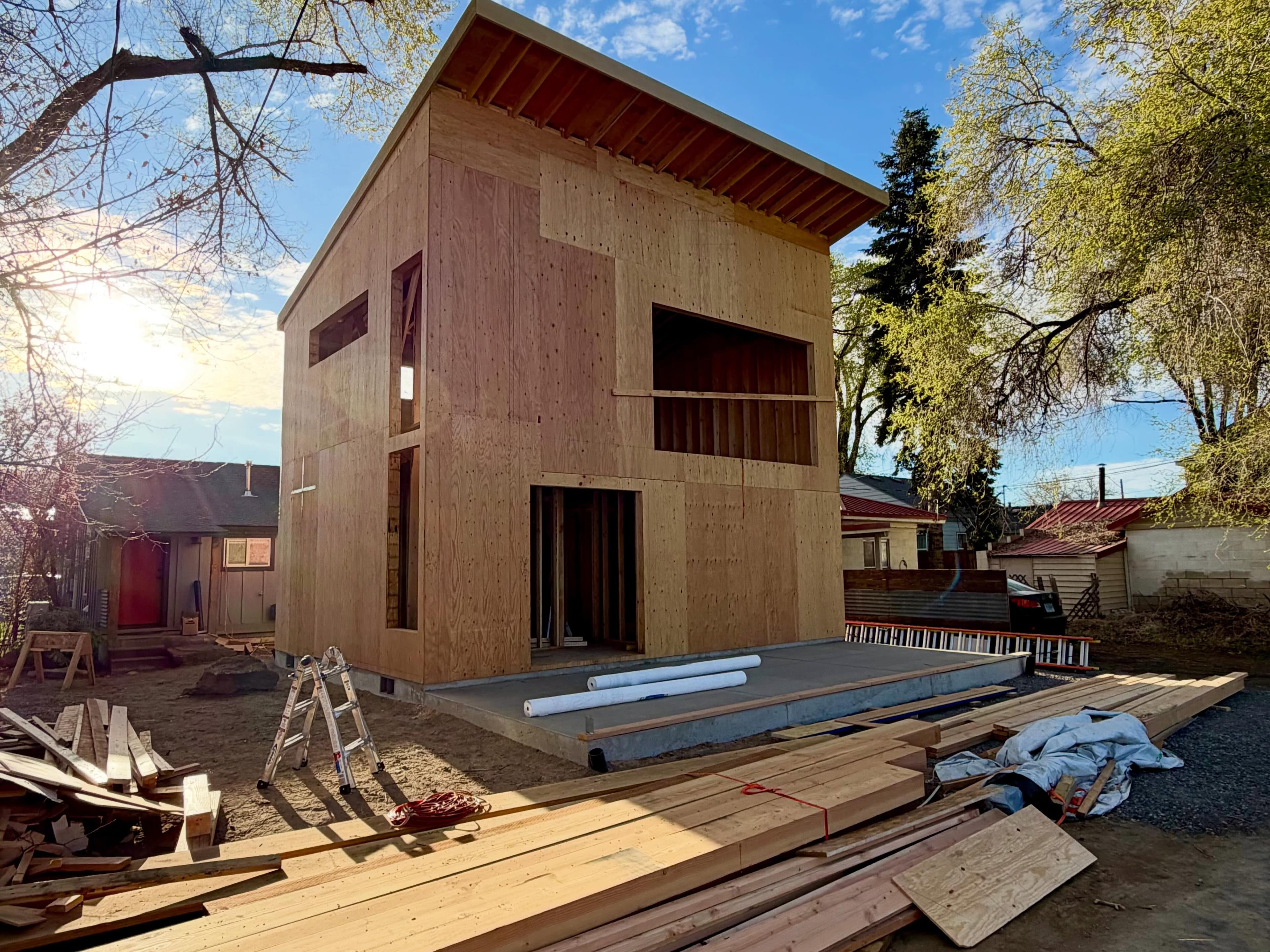 Martinsen Construction — residential framing stage, Central Oregon